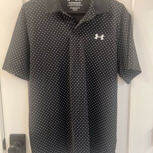 Under Armour Men's Polo in Black with White Dots